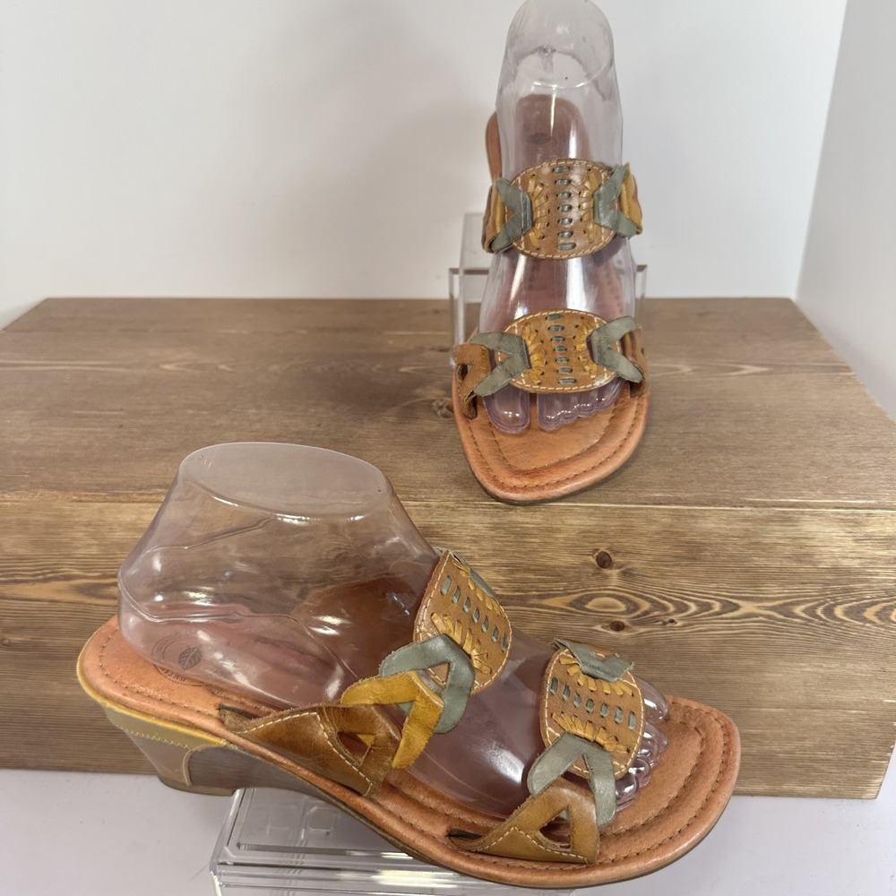 Women’s Multicolor Leather Wedge Sandals